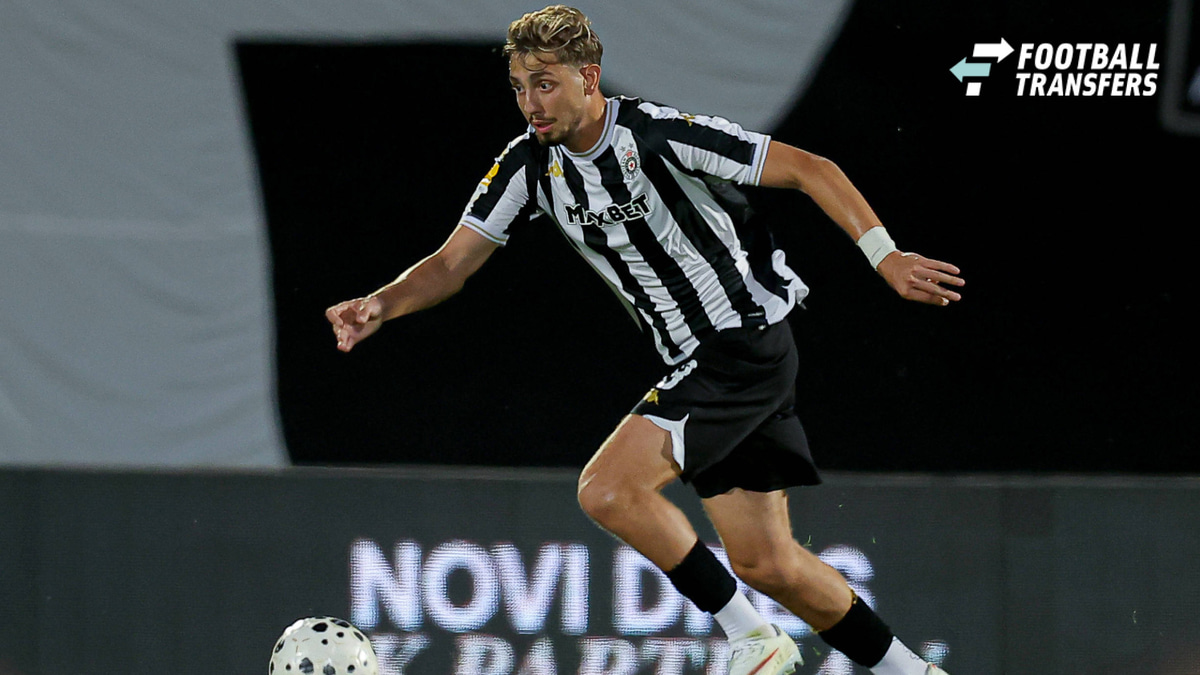 Partizan v IMT, Serbian Superleague Round 3 Season 2026 2027 Belgrade, Serbia. 1th August, 2026. Partizan s Aleks Zekovic during the Serbian Superleague football match between Partizan and IMT at the Partizan Stadium on August 1, 2026 in Belgrade, S...