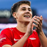 250503 Eivind Helland of Brann after the Eliteserien match between Rosenborg and Molde on May 3, 2025 in Oslo. Photo: Marius Simensen BILDBYRAN COP 238 bbeng brann eliteserien football fotball fotboll soccer vif valerenga *** 250503 Eivind Helland o...