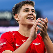 250503 Eivind Helland of Brann after the Eliteserien match between Rosenborg and Molde on May 3, 2025 in Oslo. Photo: Marius Simensen BILDBYRAN COP 238 bbeng brann eliteserien football fotball fotboll soccer vif valerenga *** 250503 Eivind Helland o...