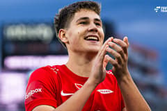 250503 Eivind Helland of Brann after the Eliteserien match between Rosenborg and Molde on May 3, 2025 in Oslo. Photo: Marius Simensen BILDBYRAN COP 238 bbeng brann eliteserien football fotball fotboll soccer vif valerenga *** 250503 Eivind Helland o...