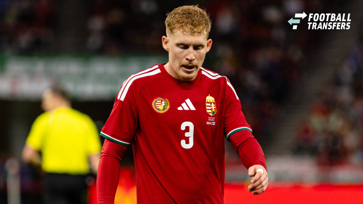 Márk Csinger tijdens zijn debuut voor het Hongaarse elftal.