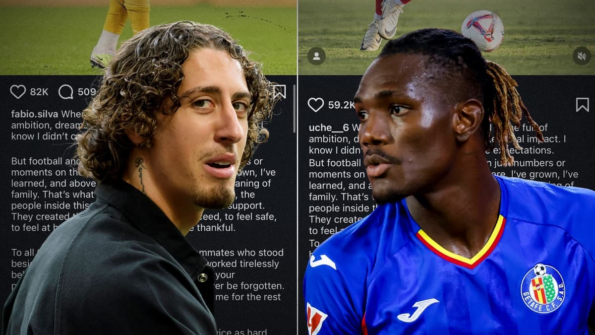 Fabio Silva and Christantus Uche gave the same farewell message on Instagram