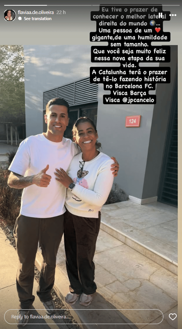 Joao Cancelo is heading back to Barcelona, says Malcom's mum