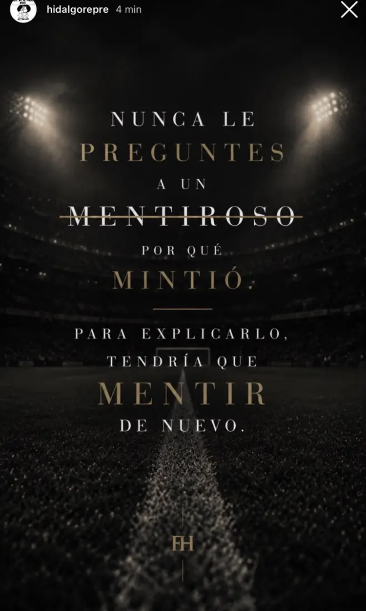 Julian Alvarez's agent Fernando Hidalgo's Instagram message