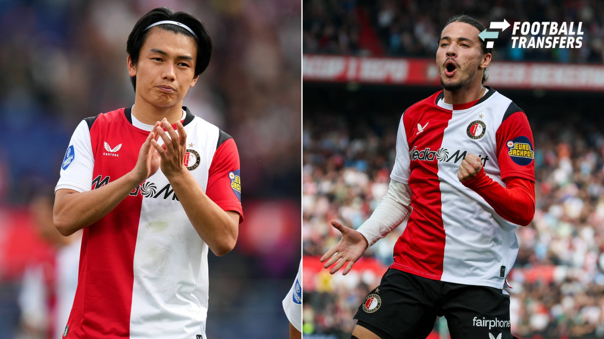 Eredivisie: Feyenoord Rotterdam v ADO Den Haag Rotterdam - Ayase Ueda of Feyenoord Rotterdam and Tsuyoshi Watanabe of Feyenoord Rotterdam look dejected after the 2-2 defeat during the fourth competition round of the 2026 2027 Eredivisie season. The ...