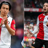 Eredivisie: Feyenoord Rotterdam v ADO Den Haag Rotterdam - Ayase Ueda of Feyenoord Rotterdam and Tsuyoshi Watanabe of Feyenoord Rotterdam look dejected after the 2-2 defeat during the fourth competition round of the 2026 2027 Eredivisie season. The ...