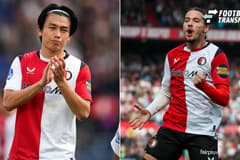 Eredivisie: Feyenoord Rotterdam v ADO Den Haag Rotterdam - Ayase Ueda of Feyenoord Rotterdam and Tsuyoshi Watanabe of Feyenoord Rotterdam look dejected after the 2-2 defeat during the fourth competition round of the 2026 2027 Eredivisie season. The ...