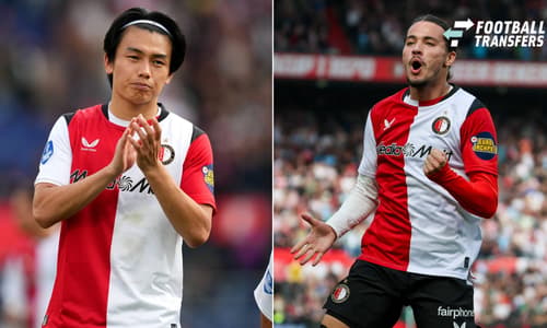 Eredivisie: Feyenoord Rotterdam v ADO Den Haag Rotterdam - Ayase Ueda of Feyenoord Rotterdam and Tsuyoshi Watanabe of Feyenoord Rotterdam look dejected after the 2-2 defeat during the fourth competition round of the 2026 2027 Eredivisie season. The ...