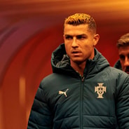 Cristiano Ronaldo reacts during Portugal's 2026 Nations League match with Norway
