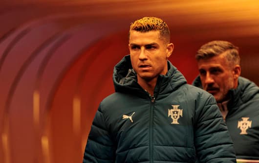 Cristiano Ronaldo reacts during Portugal's 2026 Nations League match with Norway