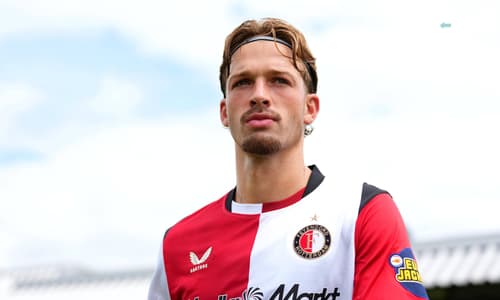 Club Friendly: FC Dordrecht v Feyenoord Rotterdam Dordrecht - Luciano Valente of Feyenoord Rotterdam before the first friendly of the 2026 2027 season. The match is set between FC Dordrecht and Feyenoord Rotterdam at M-Scores Stadion on 4 July 2026 ...