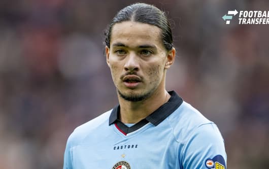 EINDHOVEN: Feyenoord forward Anis Hadj Moussa during the Vriendenloterij Eredivisie match between PSV and Feyenoord at Philips Stadion on October 25, 2026, in Eindhoven, the Netherlands. Photo by DeFodi Images