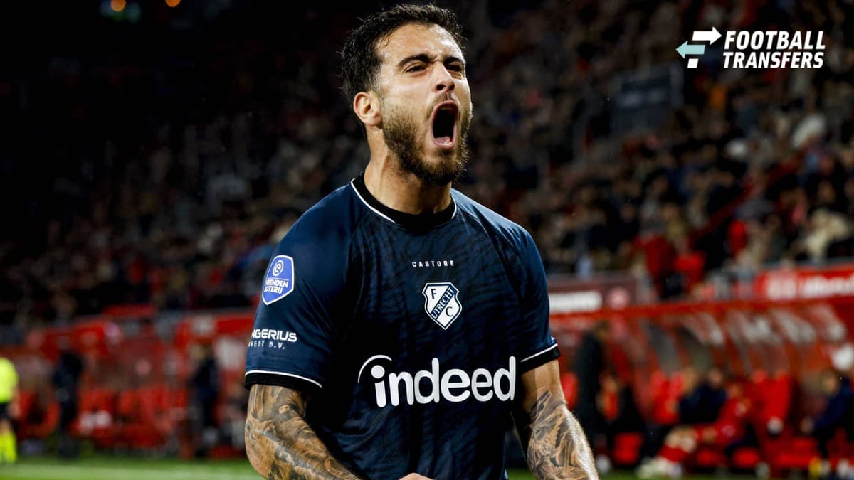 ENSCHEDE - Angel Alarcon of FC Utrecht scores and celebrates his team s second goal during the Eredivisie match between FC Twente and FC Utrecht at De Grolsch Veste on October 18, 2026, in Enschede, the Netherlands. WART BRINKERHOF ANP Eredivisie 20...