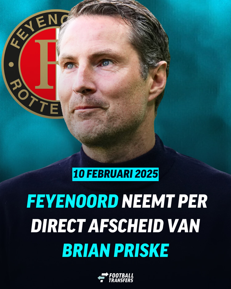 Brian Priske werd op 10 februari 2025 ontslagen als trainer van Feyenoord.