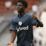 MAASTRICHT , 09-08-2026 , De Geusselt , season 2026 2027 , Dutch Keukenkampioendivisie football , match between MVV Maastricht - Jong Utrecht , Pictures shows Jong FC Utrecht player Nana Gyamfi-Amoah MVV - Jong Utrecht  x205587494x Copyright: