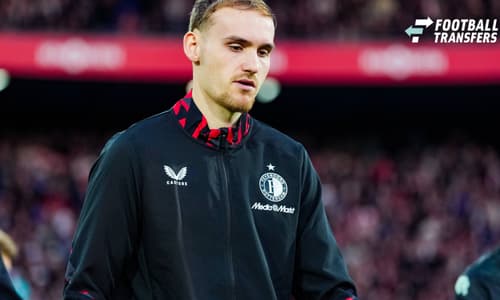 Eredivisie: Feyenoord v FC Groningen Rotterdam - Thomas Beelen of Feyenoord during the match between Feyenoord and FC Groningen. The match was originally set in the twenty-fifth round of the 2024 2025 Eredivisie is now being played after being postp...