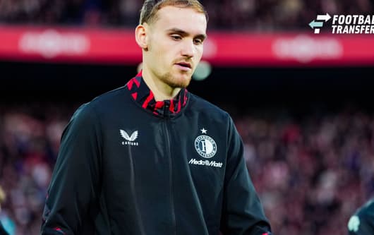 Eredivisie: Feyenoord v FC Groningen Rotterdam - Thomas Beelen of Feyenoord during the match between Feyenoord and FC Groningen. The match was originally set in the twenty-fifth round of the 2024 2025 Eredivisie is now being played after being postp...