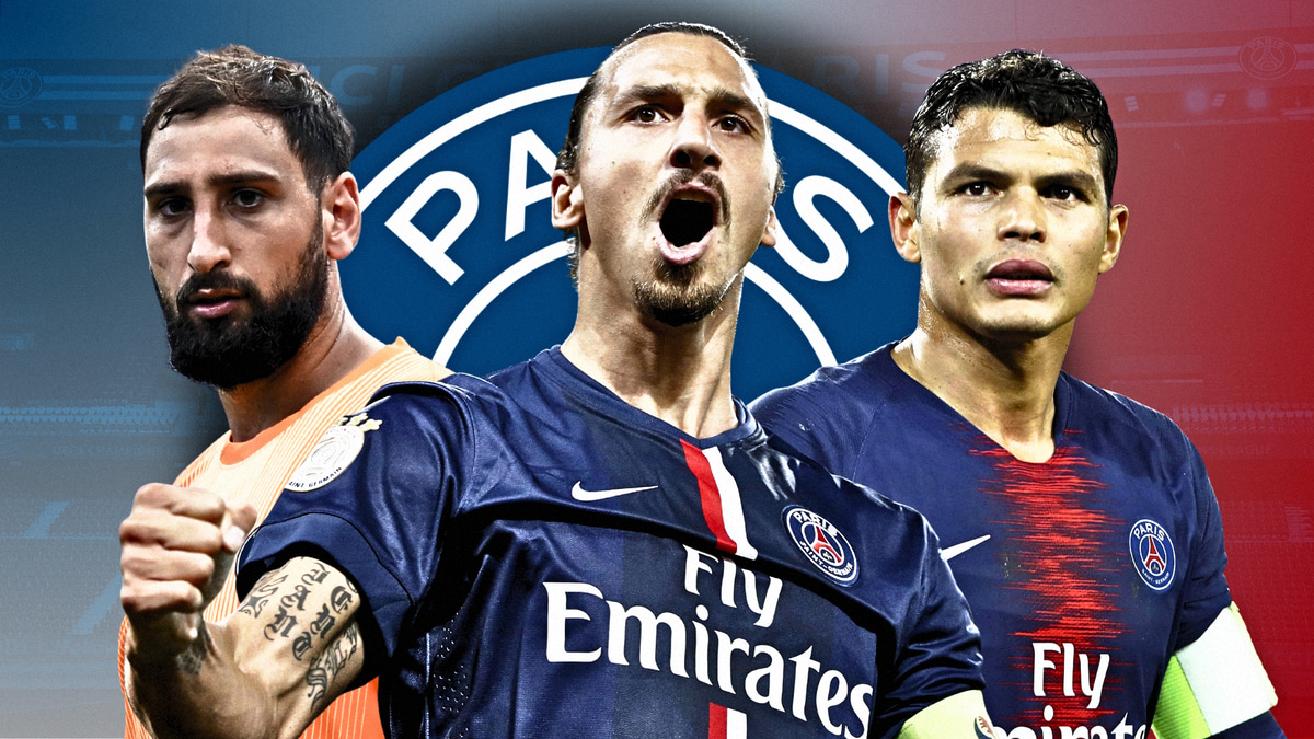Gianluigi Donnarumma, Zlatan Ibrahimovic, Thiago Silva, PSG