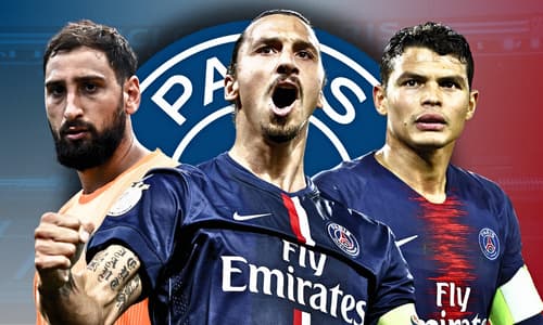 Gianluigi Donnarumma, Zlatan Ibrahimovic, Thiago Silva, PSG