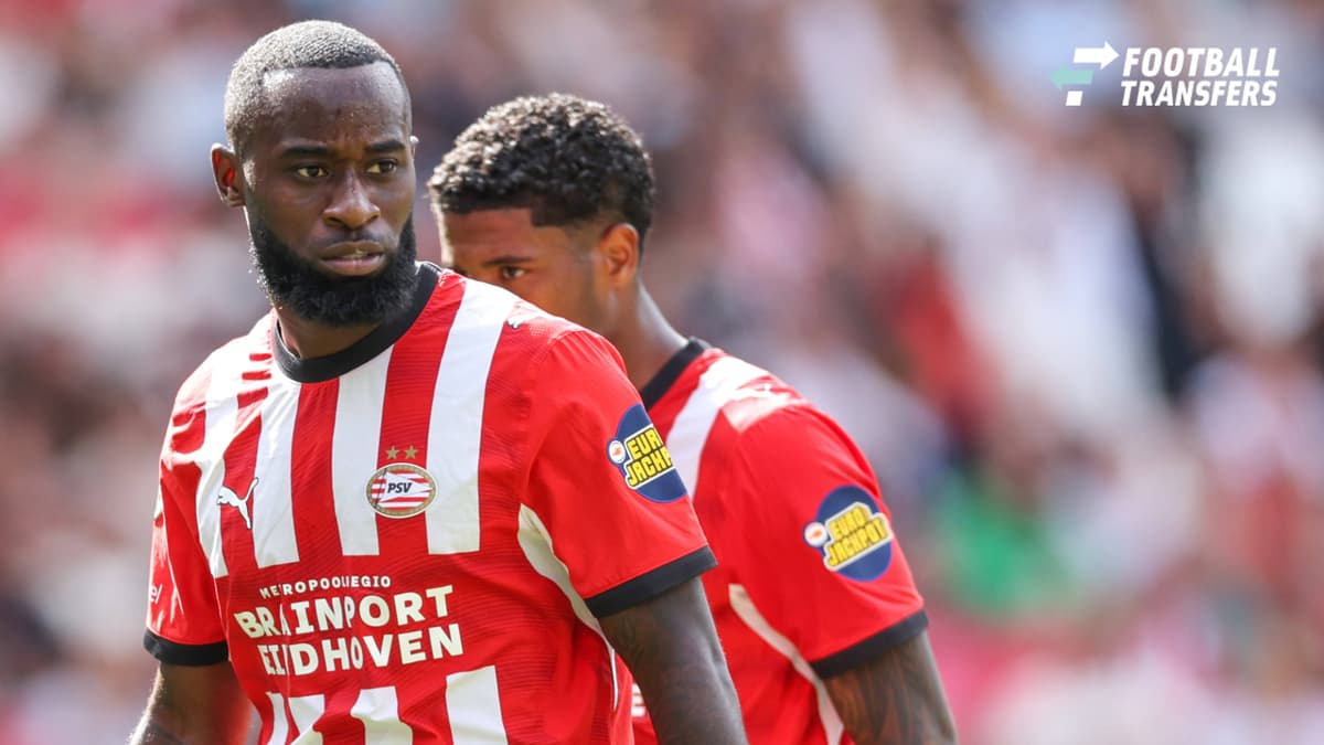 EINDHOVEN: PSV Eindhoven defender Lutsharel Geertruida during the Vriendenloterij Eredivisie match between PSV and FC Groningen at Philips Stadium on August 23, 2026, in Eindhoven, the Netherlands