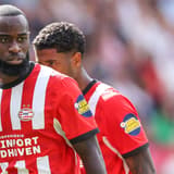 EINDHOVEN: PSV Eindhoven defender Lutsharel Geertruida during the Vriendenloterij Eredivisie match between PSV and FC Groningen at Philips Stadium on August 23, 2026, in Eindhoven, the Netherlands