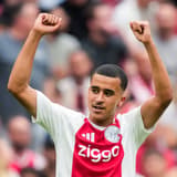 AMSTERDAM , 26-07-2026, Johan Cruijff ArenA , season 2026 2027 , Pre season footbal . Match between Ajax and Burnley FC , Picture shows AFC Ajax player Abdellah Ouazane celebrating the 2-1 Ajax - Burnley (friendly)  x205217339x Copyright: