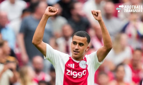 AMSTERDAM , 26-07-2026, Johan Cruijff ArenA , season 2026 2027 , Pre season footbal . Match between Ajax and Burnley FC , Picture shows AFC Ajax player Abdellah Ouazane celebrating the 2-1 Ajax - Burnley (friendly)  x205217339x Copyright: