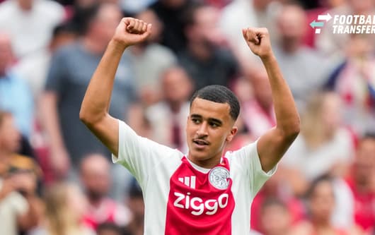 AMSTERDAM , 26-07-2026, Johan Cruijff ArenA , season 2026 2027 , Pre season footbal . Match between Ajax and Burnley FC , Picture shows AFC Ajax player Abdellah Ouazane celebrating the 2-1 Ajax - Burnley (friendly)  x205217339x Copyright: