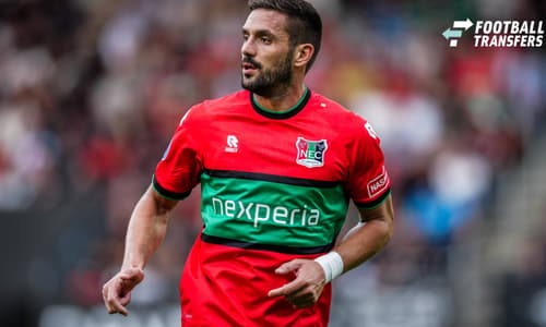 NIJMEGEN , 05-09-2026 , Stadium De Goffert , season 2026 2027 , Dutch Eredivisie football , match between NEC Nijmegen and Feyenoord Rotterdam , picture shows NEC Nijmegen player Dusan Tadic NEC - Feyenoord  x206506945x Copyright: