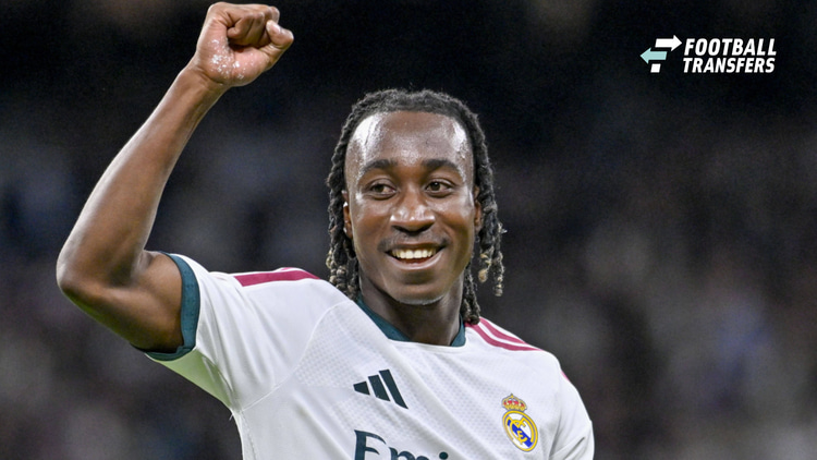 Yan Diomande scoorde zondag zijn eerste doelpunt voor Real Madrid.