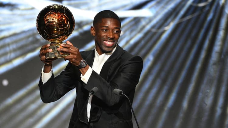 PSG attacker Ousmane Dembele won the 2025 Ballon d'Or