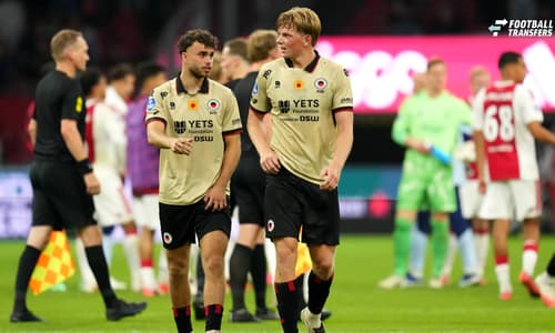 Eredivisie: AFC Ajax v Excelsior Rotterdam Amsterdam - Aymen Sliti of Excelsior Rotterdam, Jan Plug of Excelsior Rotterdam during the seventh competition round of the 2026 2027 Eredivisie season. The match is set between AFC Ajax and Excelsior Rotte...