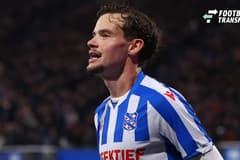 HEERENVEEN, NETHERLANDS - OCTOBER 16: Jacob Trenskow of sc Heerenveen celebrates after scoring his team s fourth goal during the Eredivisie 2026 27 match between SC Heerenveen and Excelsior Rotterdam at Abe Lenstra Stadion on October 16, 2026 in Hee...