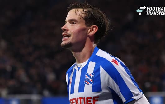 HEERENVEEN, NETHERLANDS - OCTOBER 16: Jacob Trenskow of sc Heerenveen celebrates after scoring his team s fourth goal during the Eredivisie 2026 27 match between SC Heerenveen and Excelsior Rotterdam at Abe Lenstra Stadion on October 16, 2026 in Hee...
