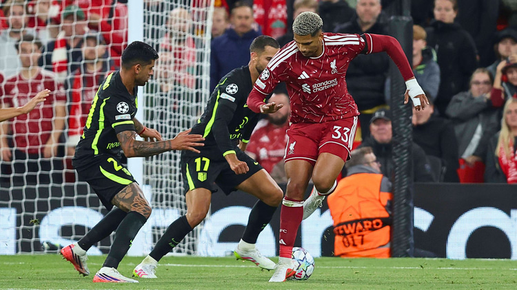 Ronald Araujo set up Liverpool's Champions League leveller against Atletico Madrid at Anfield
