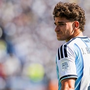 Atletico Madrid's Julian Alvarez playing for Argentina in the 2026 World Cup final