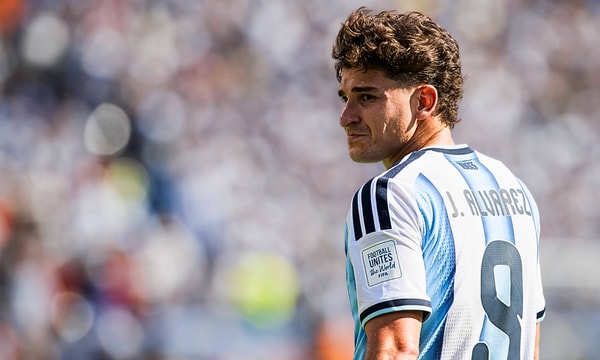 Atletico Madrid's Julian Alvarez playing for Argentina in the 2026 World Cup final