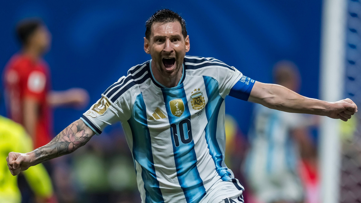 Lionel Messi celebrates scoring for Argentina vs Egypt, World Cup 2026