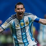 Lionel Messi celebrates scoring for Argentina vs Egypt, World Cup 2026