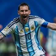 Lionel Messi celebrates scoring for Argentina vs Egypt, World Cup 2026