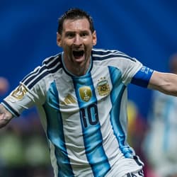 Lionel Messi celebrates scoring for Argentina vs Egypt, World Cup 2026