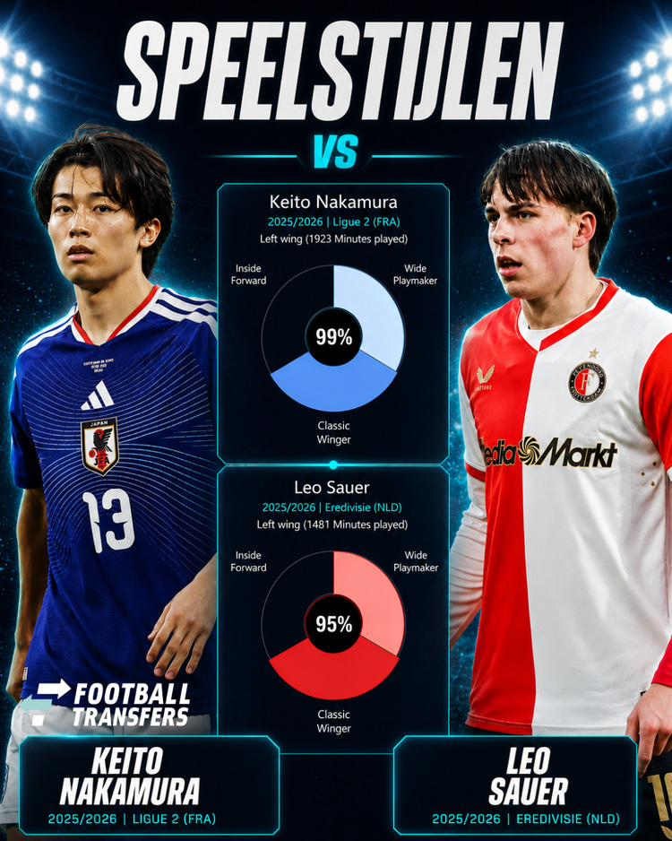 De speelstijlen van Keito Nakamura en Leo Sauer.