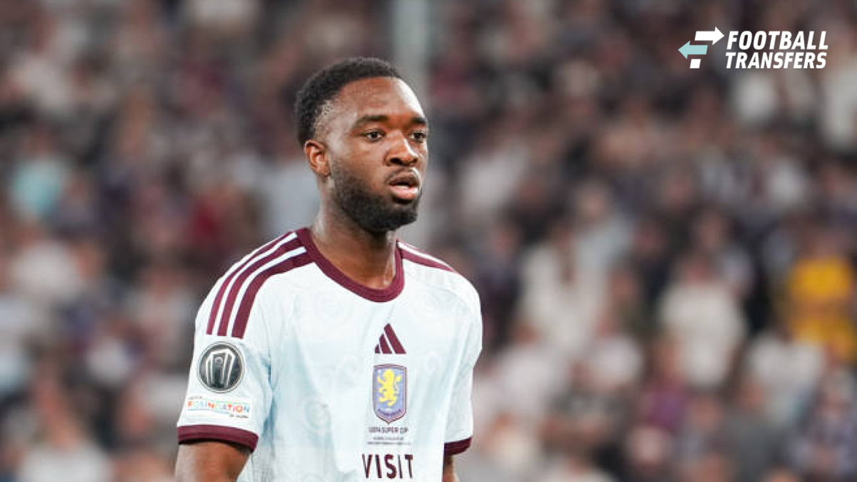 Austria Soccer 2026 UEFA Super Cup, Final: Paris Saint-Germain vs. Aston Villa FC, Red Bull Arena, Salzburg, August 12, 2026; Portrait photo, portrait, individual shot, portrait of Lamare Bogarde of Aston Villa FC, 26 Copyright: xAymanxAlahmedx