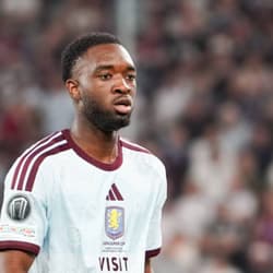 Austria Soccer 2026 UEFA Super Cup, Final: Paris Saint-Germain vs. Aston Villa FC, Red Bull Arena, Salzburg, August 12, 2026; Portrait photo, portrait, individual shot, portrait of Lamare Bogarde of Aston Villa FC, 26 Copyright: xAymanxAlahmedx