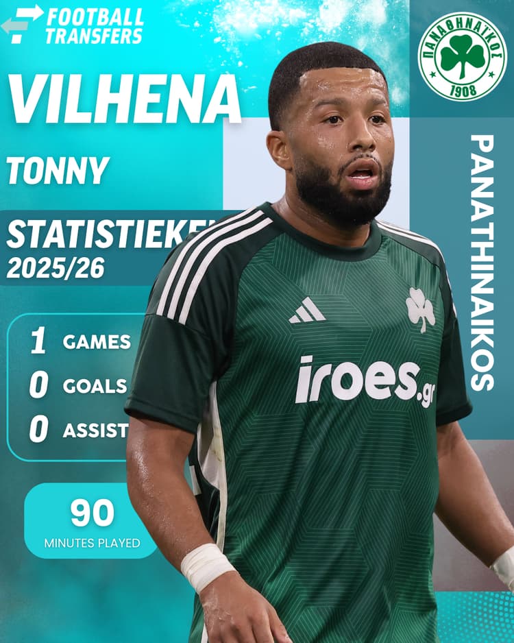 Tonny Vilhena kent geen gelukkig seizoen bij Panathinaikos.