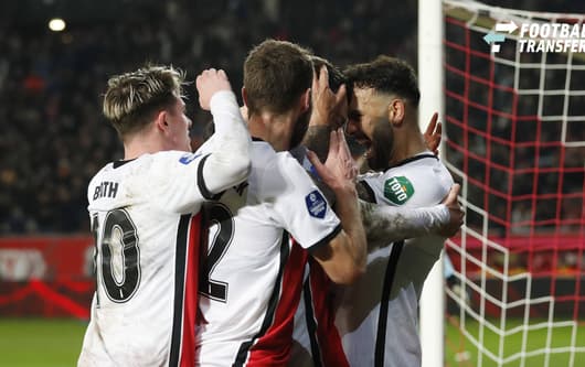 UTRECHT lr Taylor Booth of FC Utrecht, Sander van der Streek of FC Utrecht, Anastasios Douvikas of FC Utrecht, Sean Kliber of FC Utrecht celebrate the 1 0 during the Dutch Eredivisie match between FC Utrecht and sc Heerenveen at stadium Galgenwaard ...