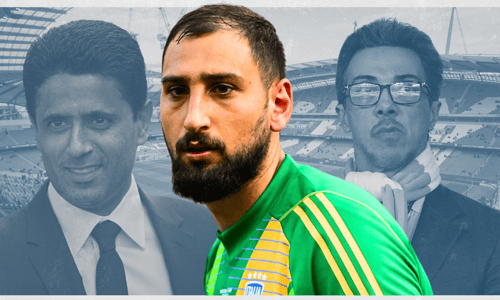 Nasser Al-Khelaifi, Gianluigi Donnarumma, Sheikh Mansour, Man City
