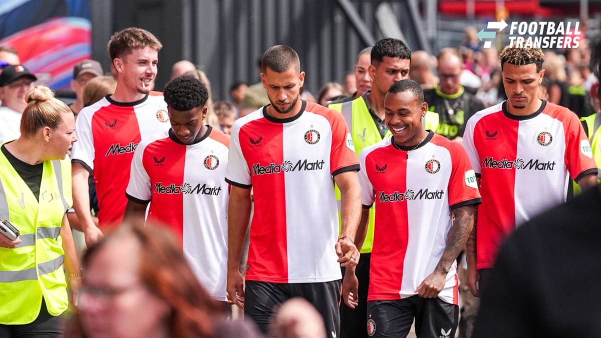 Feyenoord Festival 2024 Rotterdam - Patrik Walemark of Feyenoord, Shiloh ™t Zand of Feyenoord, David Hancko of Feyenoord, Igor Paixao of Feyenoord, Shiloh t Zand of Feyenoord during the Feyenoord Festival 2024 at Stadion Feijenoord De Kuip on 21 Jul...