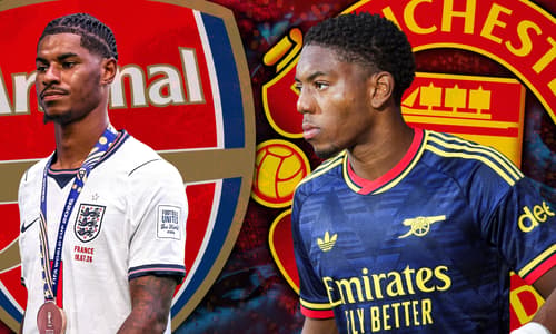 Myles Lewis-Skelly, Arsenal, Marcus Rashford, Man Utd