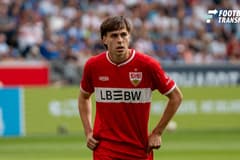 Soccer, Bundesliga 1, Matchday 3, TSG Hoffenheim vs. VfB Stuttgart on September 12, 2026, at Sinsheim SNP Arena, Germany, 2026–2027 season. Leo Sauer, VfB Stuttgart, 44, Sinsheim SNP Arena, Germany Copyright: xPhilippxImhofx